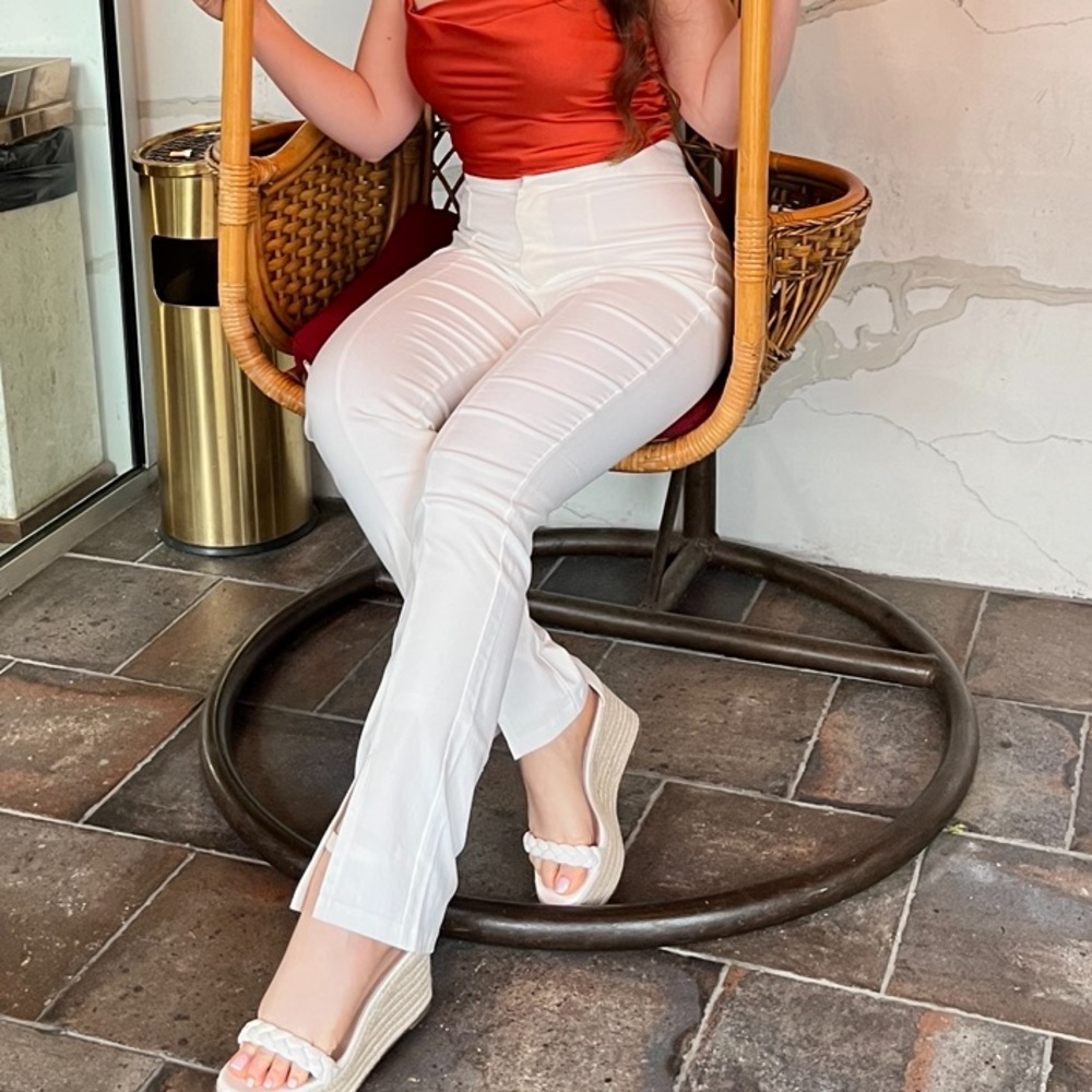 Ultra high rise white pants
